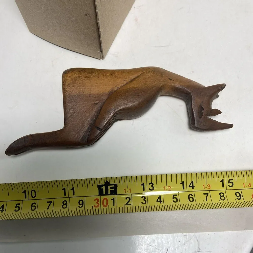 Handcarved Wooden Zoo Animal Shelf Sitters Lot of 3 Zebra Cheetah Rhino 6
